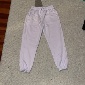 light purple fabletics sweatpants
